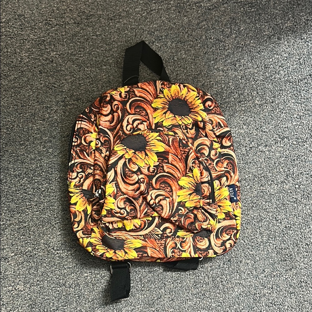 Sunflower Patterned Backpack